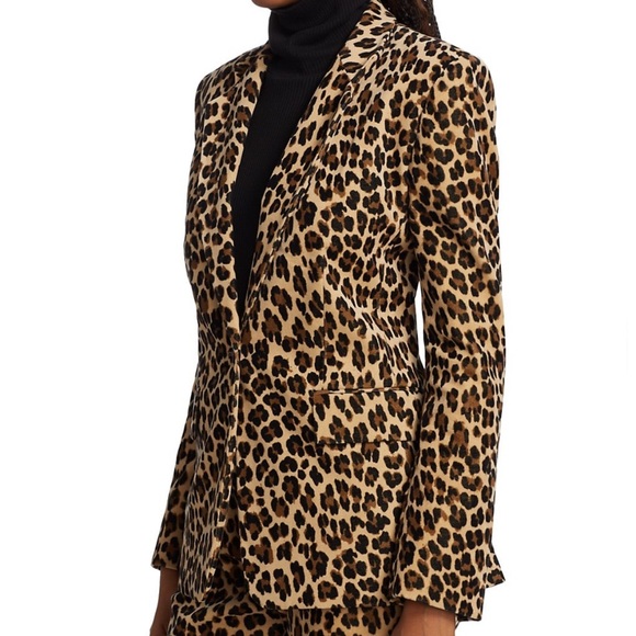 FRAME Classic Cheetah-Print Velvet Blazer - Picture 4 of 9